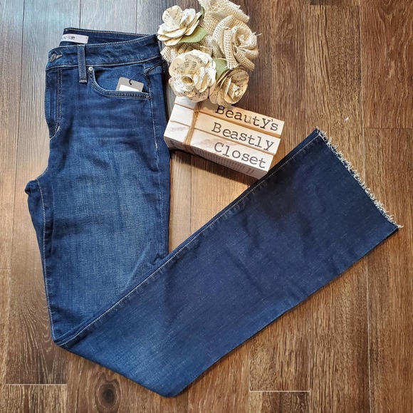 Joe's Jeans Denim - Joe's Jeans Dark Blue Echo Park Mid-Rise Waist Boot Cut Raw Hem Jeans 28 NWT